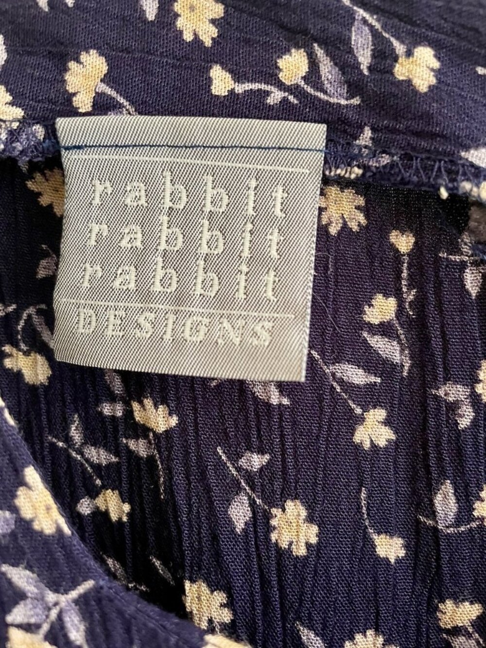 Vintage 90s Rabbit Rabbit Rabbit Blue Floral Maxi Dress 14 (M) - Picture 9 of 10